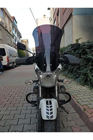 Bajaj V15 Ön Cam 2017-2018 Model İçin 57cm Siyah Renkli  4mm Orta Boylu