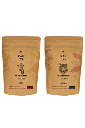Ethiopia Sidamo & Colombia Supremo Medellin Filter Coffee 200 G - 2’li Set