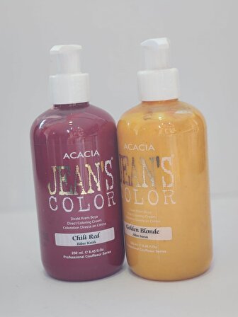 Jean's Color Biber Kızılı-Altın Sarısı 250 ml 2li set