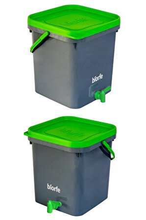 Biorfe Bokashi Kompost Kovası 18 Litre İkili Set - 18SGL