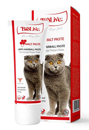 Biolive AntiHairBall Kediler İçin Tüy Yumağı Önleyici Paste 100gr