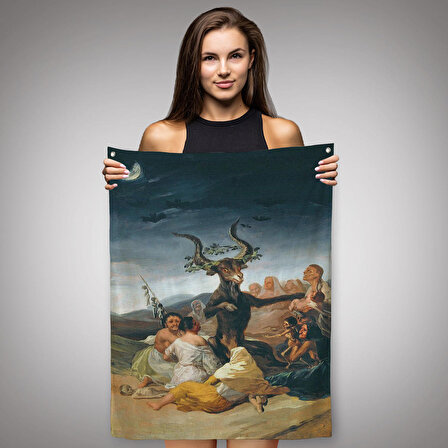 Cadılar Bayramı, Francisco Goya Cadılık Meclisi Sanatı Duvar Örtüsü - Halısı-5270