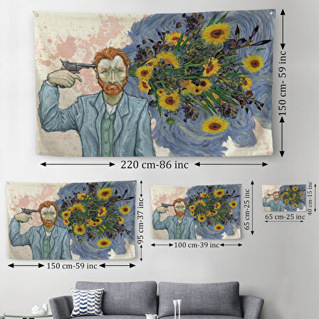 Vincent van Gogh Gerçeküstü İntahar Duvar Örtüsü-Halısı-6659
