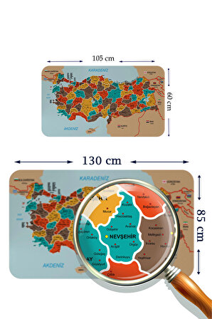 Eğitici Öğretici Dünya ve Türkiye Haritası Çocuk Odası Kaliteli Duvar Sticker 3886