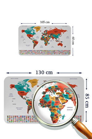 Eğitici Öğretici Dünya ve Türkiye Haritası Çocuk Odası Kaliteli Duvar Sticker 3886