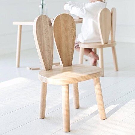 Montessori Çocuk Masası 1 Masa & 1 Bunny Sandalye