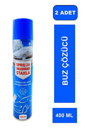 Buz Çözücü Sprey 400 ml 2 adet Oto Cam Buz Çözücü & Buzlanma Önleyici