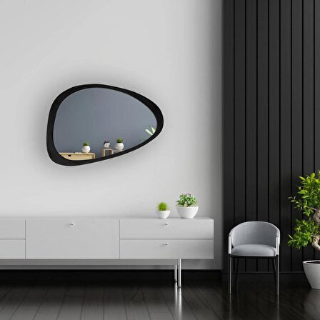 Dekoratif Ayna Siyah Çerçeve 70x50 Buzkan