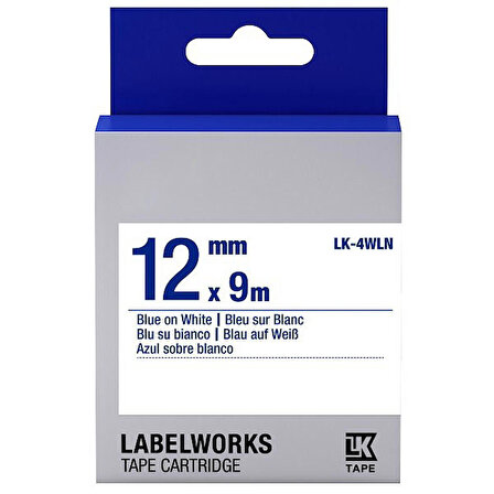 Epson LK-4WLN Muadil Standart Etiket Kartuşu Mavi Beyaz 12 mm C53S654022