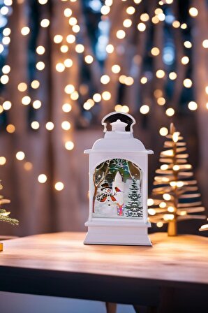 Yılbaşı Ağacına Asılabilen Kardan Adamlı Noel Beyaz Led Işık 15 cm