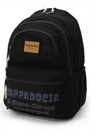 Cappadocia Vintage 4007 Olympos Siyah Sırt Okul Seyahat Günlük 15.6 inç Laptop NoteBook Çantası