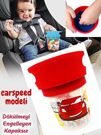 CARSPEED Model - Dökülmeyi Önleyen Atıştırma Bardağı - Çocuk Beslenme Mama Kabı DESENLİ JOY CUP