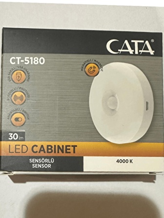 Cata CT-5180 4000K (Günışığı) Sensörlü Şarjlı Mıknatıslı Kabin Led Ampul