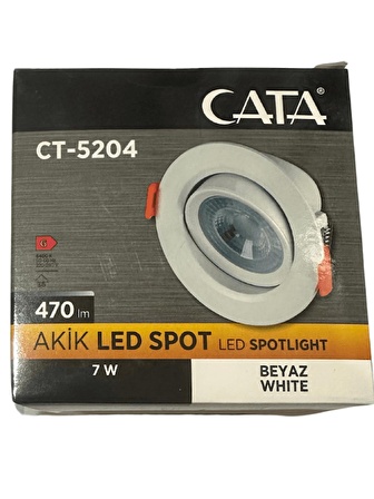 Cata CT-5204 7W 6400K (Beyaz Işık) Akik Sıva Altı Led Spot 