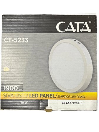 Cata CT-5233 18W 6400K (Beyaz Işık) Sıva Üstü Led Panel 