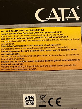 Cata CT-4010 Wifi Üzerinden Kontrol Edilebilen Akıllı Priz
