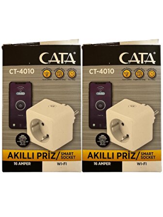 Cata CT-4010 Wifi Üzerinden Kontrol Edilebilen Akıllı Priz (2 Adet)
