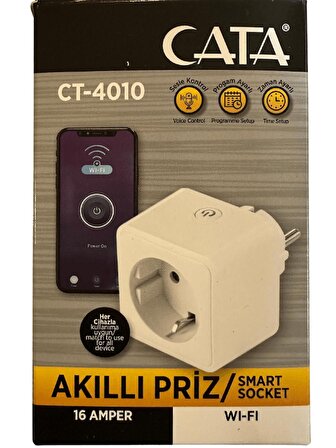 Cata CT-4010 Wifi Üzerinden Kontrol Edilebilen Akıllı Priz (8 Adet)