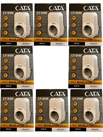 Cata CT-9186 Akım ve Çocuk Korumalı Tekli Kablosuz Priz (8 Adet)