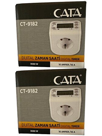 Cata CT-9182 3680W 16 Amper Dijital Zaman Saati (2 Adet)