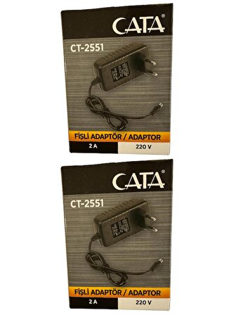Cata CT-2551 2 Amper 220V Fişli Adaptör (2 Adet)