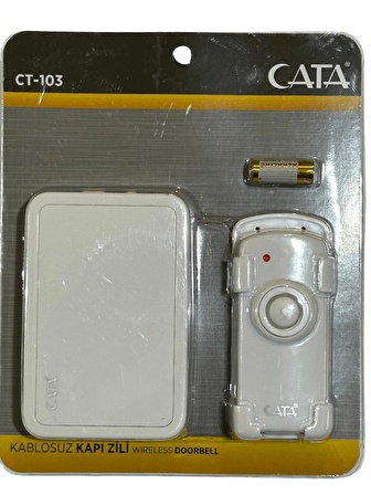 Cata CT-103 Kablosuz Kapı Zili (Beyaz Kenarlı) (2 Adet)