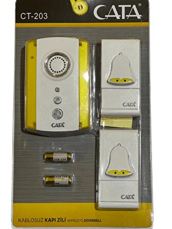 Cata CT-203 Kablosuz Kapı Zili (Sarı Desenli)