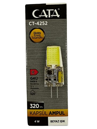 Cata CT-4252 4W 12V 6400K (Beyaz Işık) G4 Duylu Led Kapsül Ampul (10 Adet)