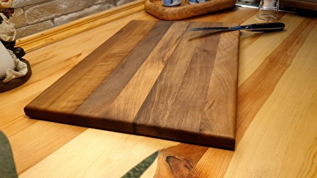 F&S WoodArt Ceviz ağacı doğal ahşap Küçük boy 30 x 20 cm Kesme Sunum Et Ekmek Sebze doğrama tahtası