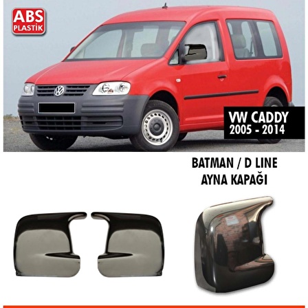 Caddy Yarasa Batman Ayna Kapağı Parlak Siyah 2005-2014 arası