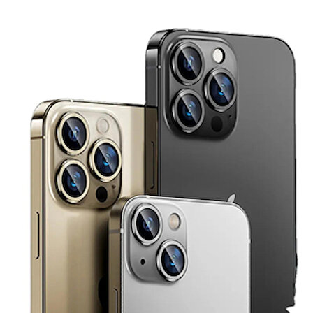 SKV MOBILE Iphone 14 Pro / 14 Pro Max Uyumlu  Gold  Altın  Kamera Koruyucu Lens Koruyucu