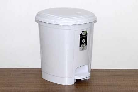 Polytime Pedallı Basmalı Çöp Kutusu Kovası / Çıkarılabilir İç Kovalı / Beyaz / 32 Litre / 47x35x35 Cm.