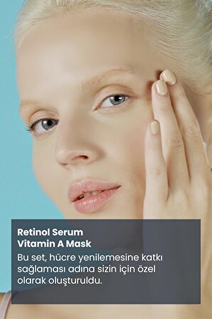Canlandırıcı Onarıcı Sıkılaştırıcı Retinol Serum 30ml + A Vitamini Maske 50ml Yaşlanma Karşıtı Set