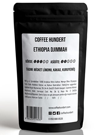 Coffee Hundert Ethiopia Djimmah Filtre Kahve 100 Gram
