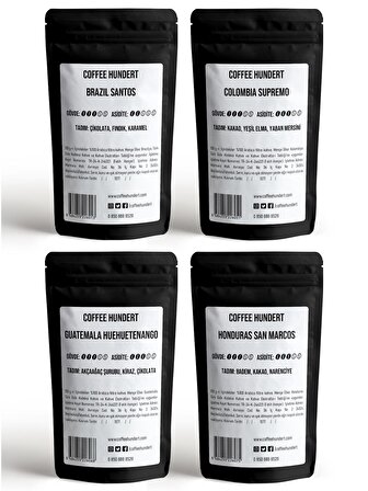 Coffee Hundert Filtre Kahve 4x100 Gram Latin Amerika Tanışma Paketi