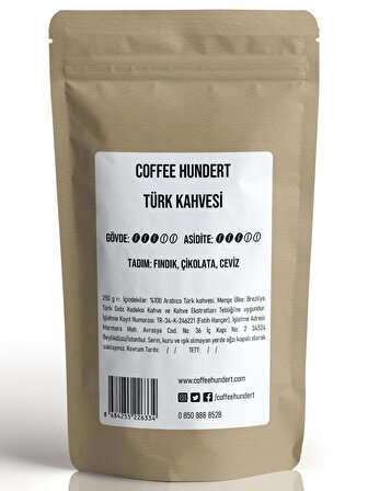 Coffee Hundert Türk Kahvesi  1 Kg (4x250 Gram)