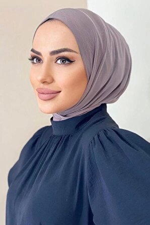 Hijabchi Kadın Tesettür Vizon Çıtçıtlı Boyunluk Hijap Bone Model Eşarp Şal