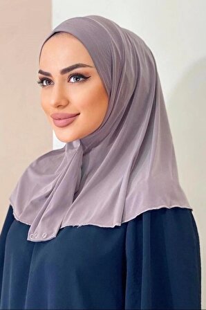 Hijabchi Kadın Tesettür Vizon Çıtçıtlı Boyunluk Hijap Bone Model Eşarp Şal
