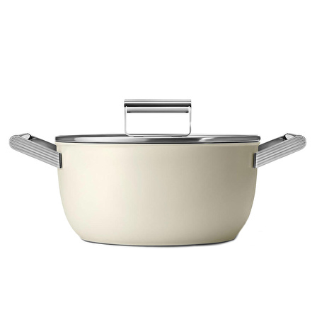 Smeg Cookware 50'S Style PRIMA Krem 4'lü Tencere&Tava Seti