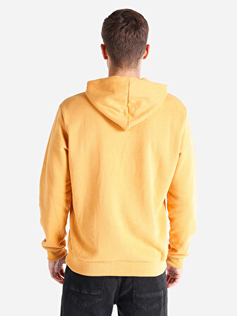 Regular Fit Kapüşonlu Sarı Erkek Sweatshirt