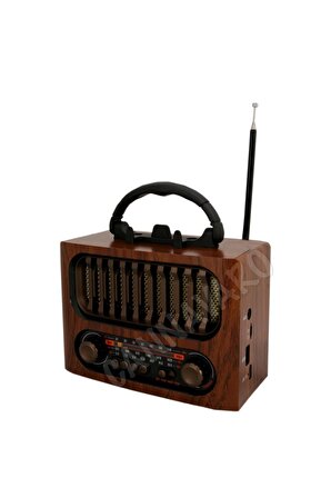 CM-1966 BT Nostaljik Radyo, Şarjlı ve Pilli, 3 bandlı fm Radyo+Aux+Usb+Tf kartlı Mp3 Çalar