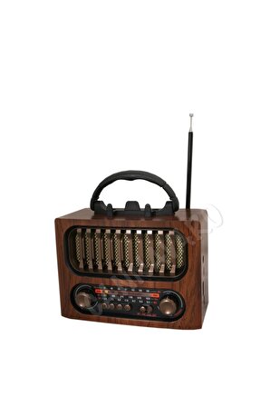 CM-1966 BT Nostaljik Radyo, Şarjlı ve Pilli, 3 bandlı fm Radyo+Aux+Usb+Tf kartlı Mp3 Çalar