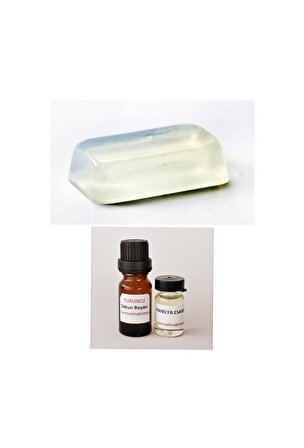 Şeffaf sabun bazı 1kg - Turuncu Sabun boyasi ve Vanilya Esansı (SET-1)