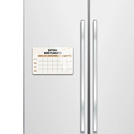 Cam Magnet | Buzdolabı Manyetik Planlayıcı | Haftalık Menü Planlayıcı - Yatay | 20cm x 30cm