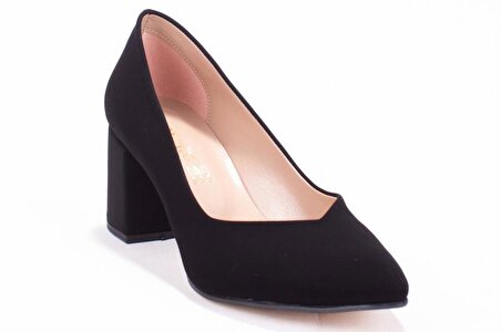 Dagoster DZA07-2991154 Siyah Süet Stiletto Topuklu Kadın Ayakkabı