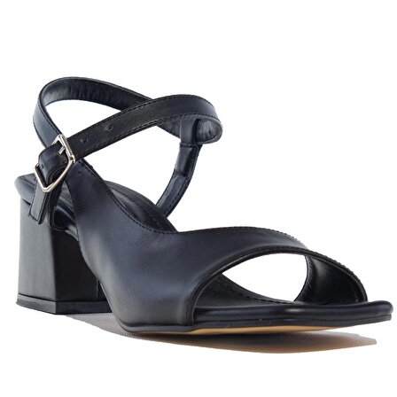 Dagoster DZA07-92823440 Siyah Tek Bantlı Klasik Topuklu Kadın Ayakkabı