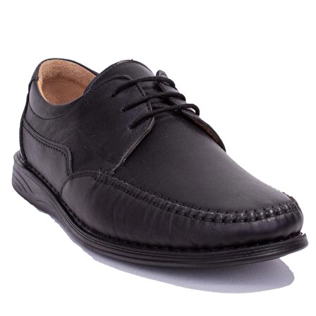 Dagoster DMA08-016 Siyah Ortopedik Günlük Deri Erkek Ayakkabı