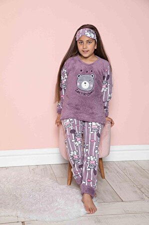 Kız Çocuk Pijama Takımı Polar Welsoft Kışlık