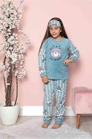 Kız Çocuk Pijama Takımı Polar Welsoft Kışlık