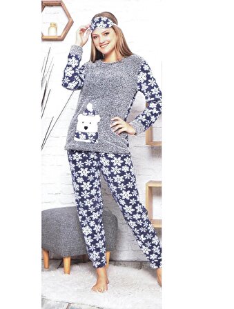 Kadın Pijama Takımı Peluş Welsoft Polar Kışlık
